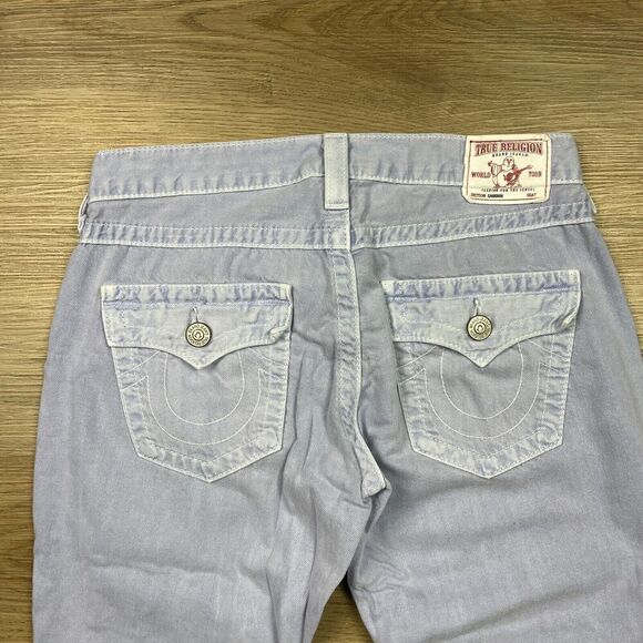 True Religion Jeans Womens 26 Blue Cameron Distressed Straight - Picture 8 of 12